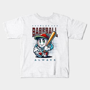 Play Baseball Always Kids T-Shirt